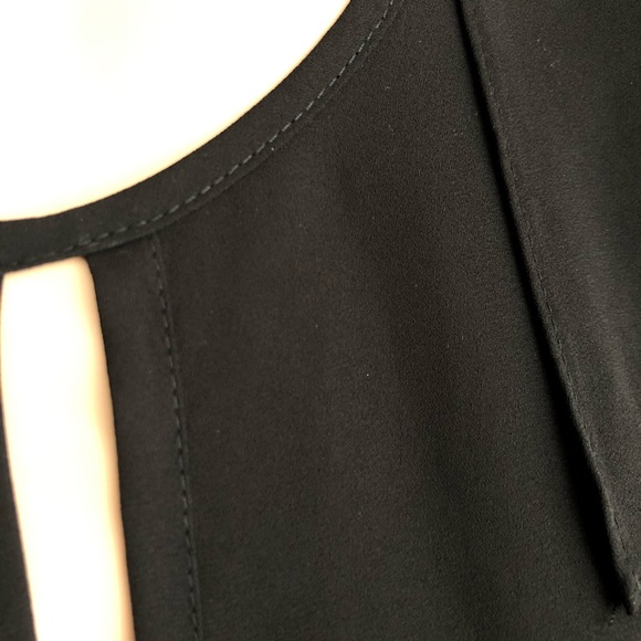 Joseph Ribkoff Black Ruffled Cold Shoulder Top - Picture 4 of 10